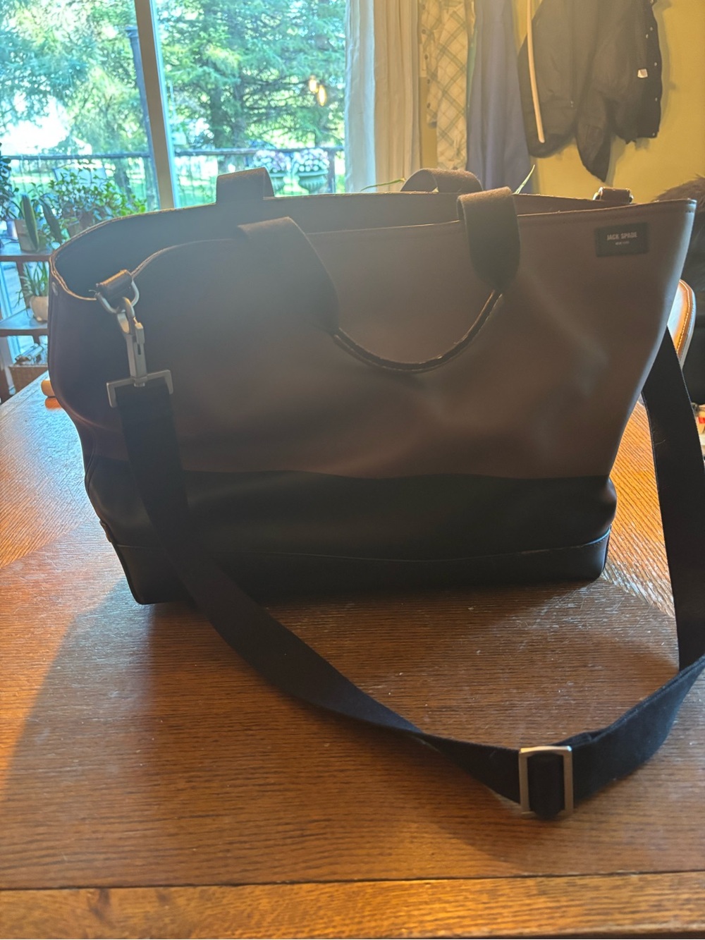 Jack Spade Brown and Black Canvas-Trim Duffel with Removable Strap